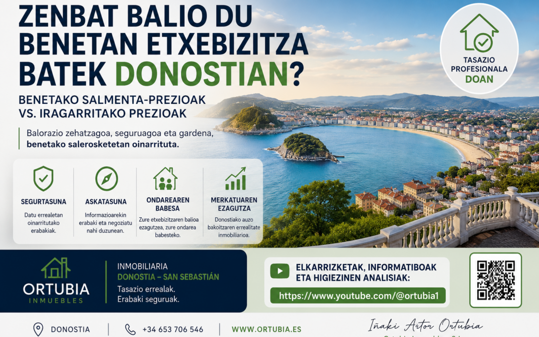 Zenbat balio du benetan etxebizitza batek Donostian? Benetako salmenta-prezioak eta iragarritako prezioak