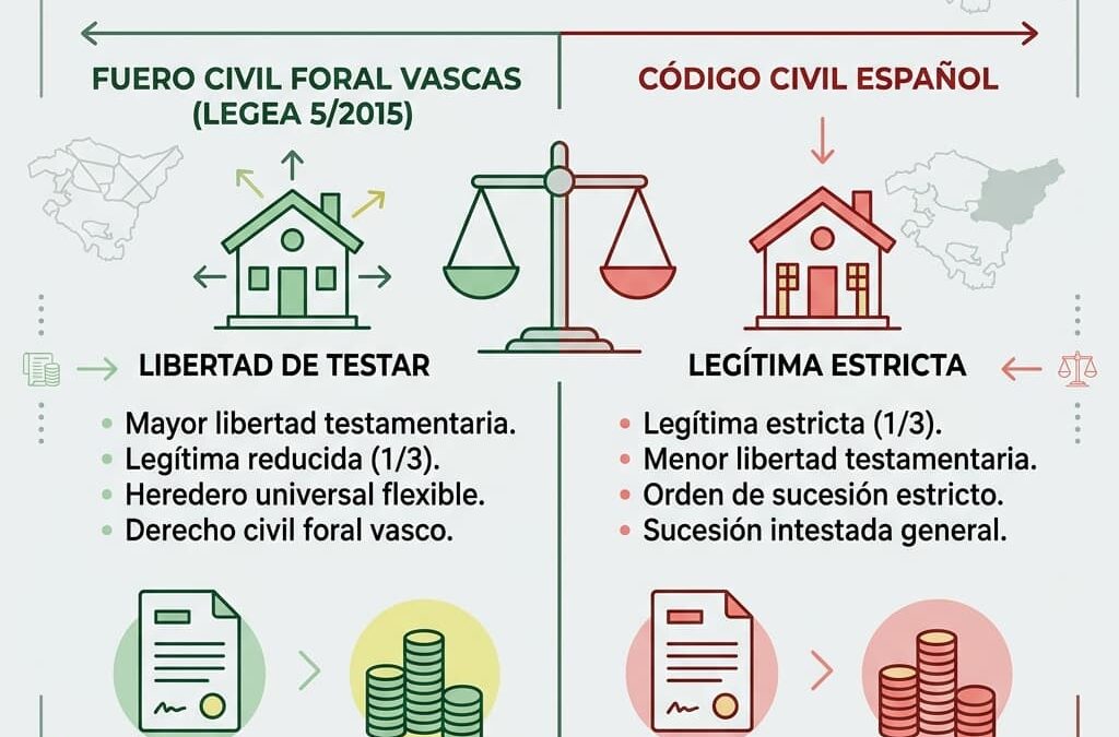 Ley Vasca de Sucesiones frente al Código Civil: seguridad, ahorro fiscal y libertad para decidir una herencia en Gipuzkoa